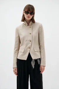 TRENDYOLMİLLA Stone Asymmetric Kapama buttoned Blazer Jacket - Image 5