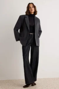TRENDYOLMİLLA DARK anthracite Oversized Blazer Jacket