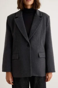 TRENDYOLMİLLA DARK anthracite Oversized Blazer Jacket - Image 3