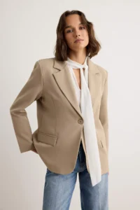 TRENDYOLMİLLA Mink Oversized Blazer Jacket - Image 2