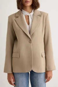 TRENDYOLMİLLA Mink Oversized Blazer Jacket - Image 3