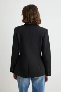 TRENDYOLMİLLA Black Double breasted Kapama buttoned Regular/Normal Pattern Blazer Jacket - Image 4