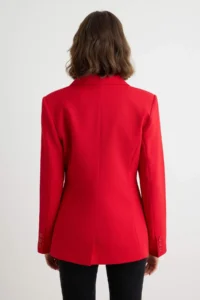 TRENDYOLMİLLA Red Double breasted Kapama buttoned Regular/Normal Pattern Blazer Jacket - Image 4