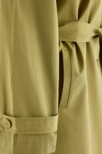 TRENDYOLMİLLA Khaki High Neck Cotton Oversized Plus Size Trench Coat - Image 7