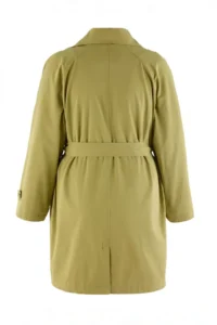 TRENDYOLMİLLA Khaki High Neck Cotton Oversized Plus Size Trench Coat - Image 8