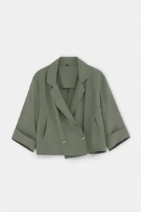 TRENDYOLMİLLA Khaki Rahat Pattern Seasonal Crop Jacket - Image 5