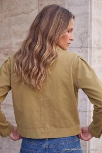 TRENDYOLMİLLA Wardrobe Essentials Tan Balloon Sleeve Regular DENIM Jacket - Image 4