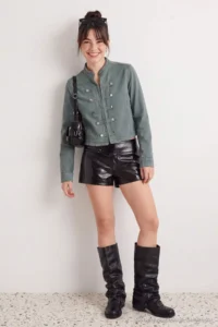 TRENDYOLMİLLA MINT buttoned Fit Cut DENIM Jacket - Image 2