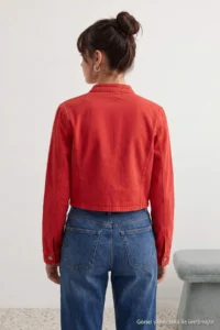 TRENDYOLMİLLA Red buttoned Fit Cut DENIM Jacket - Image 5