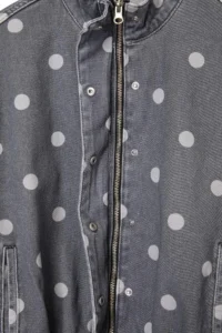 TRENDYOLMİLLA Gray Polka Dot High Neck DENIM Jacket - Image 7