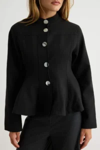 TRENDYOLMİLLA Black snaps Skirt with flywheel Weaving Jacket - Image 3