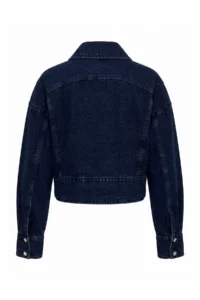 TRENDYOLMİLLA Midnight BLUE Collar Detailed Biker DENIM Jacket - Image 9