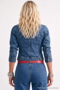 TRENDYOLMİLLA BLUE Double breasted Kapama DENIM Jacket - Image 5