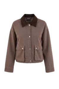 TRENDYOLMİLLA Brown Collar and Pocket Detail DENIM Jacket