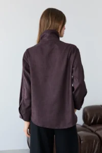 TRENDYOLMİLLA Brown snaps Oversized Suede Jacket - Image 4