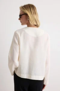 TRENDYOLMİLLA WHITE China Kapama Detailed linen look Shirt Jacket - Image 4