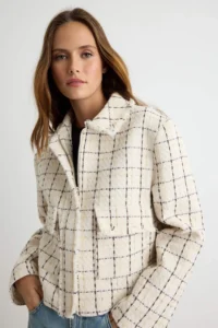 TRENDYOLMİLLA Stone Simli Zippered Tweed Jacket
