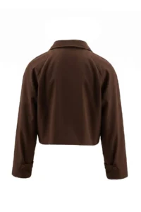 TRENDYOLMİLLA Dark Brown Short Gabardine Rahat Pattern Jacket - Image 6