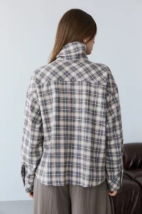 TRENDYOLMİLLA Checkered Snap Button Kapama Oversized Seasonal Jacket - Image 5