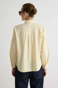 TRENDYOLMİLLA Yellow Striped Wide Pattern Button Detailed Shirt - Image 4