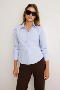 TRENDYOLMİLLA BLUE Tie Back Shirt - Image 2