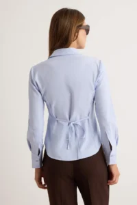 TRENDYOLMİLLA BLUE Tie Back Shirt - Image 4