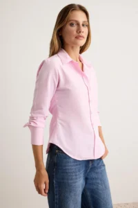TRENDYOLMİLLA Powder PINK Tie Back Shirt