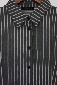 TRENDYOLMİLLA Anthracite Striped Hafif Waist Fitting Shirt - Image 7
