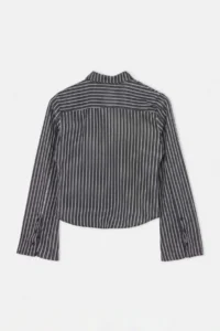 TRENDYOLMİLLA Anthracite Striped Hafif Waist Fitting Shirt - Image 8