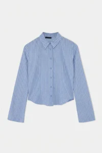 TRENDYOLMİLLA BLUE Striped Hafif Waist Fitting Shirt - Image 5