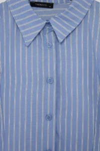 TRENDYOLMİLLA BLUE Striped Hafif Waist Fitting Shirt - Image 6