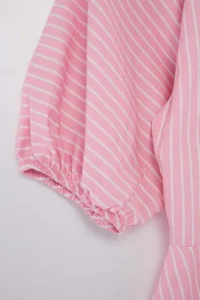 TRENDYOLMİLLA PINK Striped Balloon Sleeve Detailed Shirt - Image 6