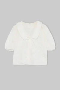 TRENDYOLMİLLA WHITE Embroidered Baglama Detailed Balloon Sleeve Shirt - Image 5