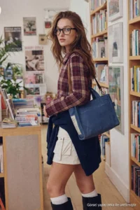TRENDYOLMİLLA Brown-Multicolored Agraf Detailed Plaid Waist-Fitting Shirt - Image 3