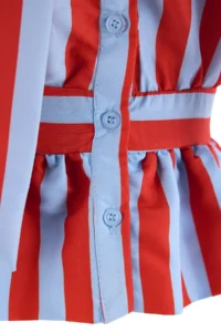 TRENDYOLMİLLA Red BLUE Striped Collar Binding Detailed Shirt - Image 6