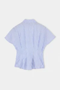 TRENDYOLMİLLA BLUE Striped Pili Detailed Shirt - Image 7