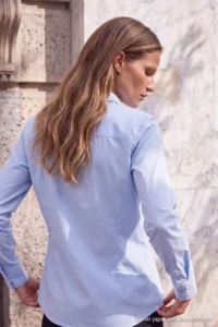 TRENDYOLMİLLA TRENDYOLMiLLA Wardrobe Essentials – Light BLUE Easy-Iron Regular Pattern Shirt| - Image 4
