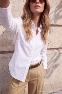 TRENDYOLMİLLA TRENDYOLMiLLA Wardrobe Essentials – WHITE Easy-Iron Regular Pattern Shirt| - Image 4