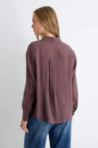 TRENDYOLMİLLA Brown Binding Detailed Shirt - Image 4