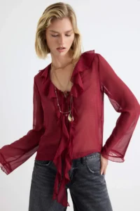 TRENDYOLMİLLA with flywheel Unlined textured Shirt