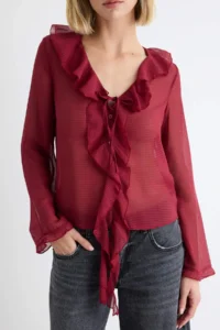 TRENDYOLMİLLA with flywheel Unlined textured Shirt - Image 3