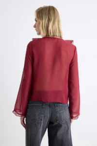 TRENDYOLMİLLA with flywheel Unlined textured Shirt - Image 4