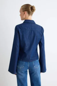 TRENDYOLMİLLA DARK BLUE Long Sleeve DENIM Shirt - Image 3