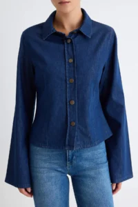 TRENDYOLMİLLA DARK BLUE Long Sleeve DENIM Shirt - Image 4