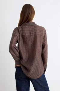 TRENDYOLMİLLA Brown textured Fancy buttoned Shirt - Image 4