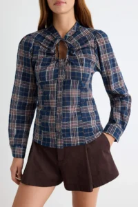TRENDYOLMİLLA NAVY BLUE Plaid Shirt Detailed Shirt - Image 3