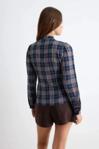 TRENDYOLMİLLA NAVY BLUE Plaid Shirt Detailed Shirt - Image 4