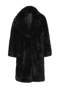 TRENDYOLMİLLA Black Faux Fur Oversized LONG Overcoat - Image 7