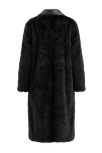 TRENDYOLMİLLA Black Faux Leather Inside Fur Double Sided Oversized Double breasted Kapama LONG Overcoat - Image 10