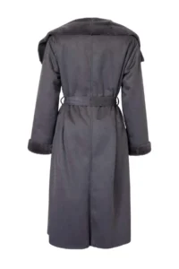 TRENDYOLMİLLA Gray Suede Inside Fur Oversized LONG Overcoat - Image 8